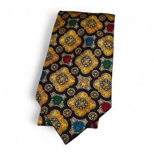 Gianni Versace Designer Vintage 90s Medusa Bold Baroque Print Silk Tie RARE